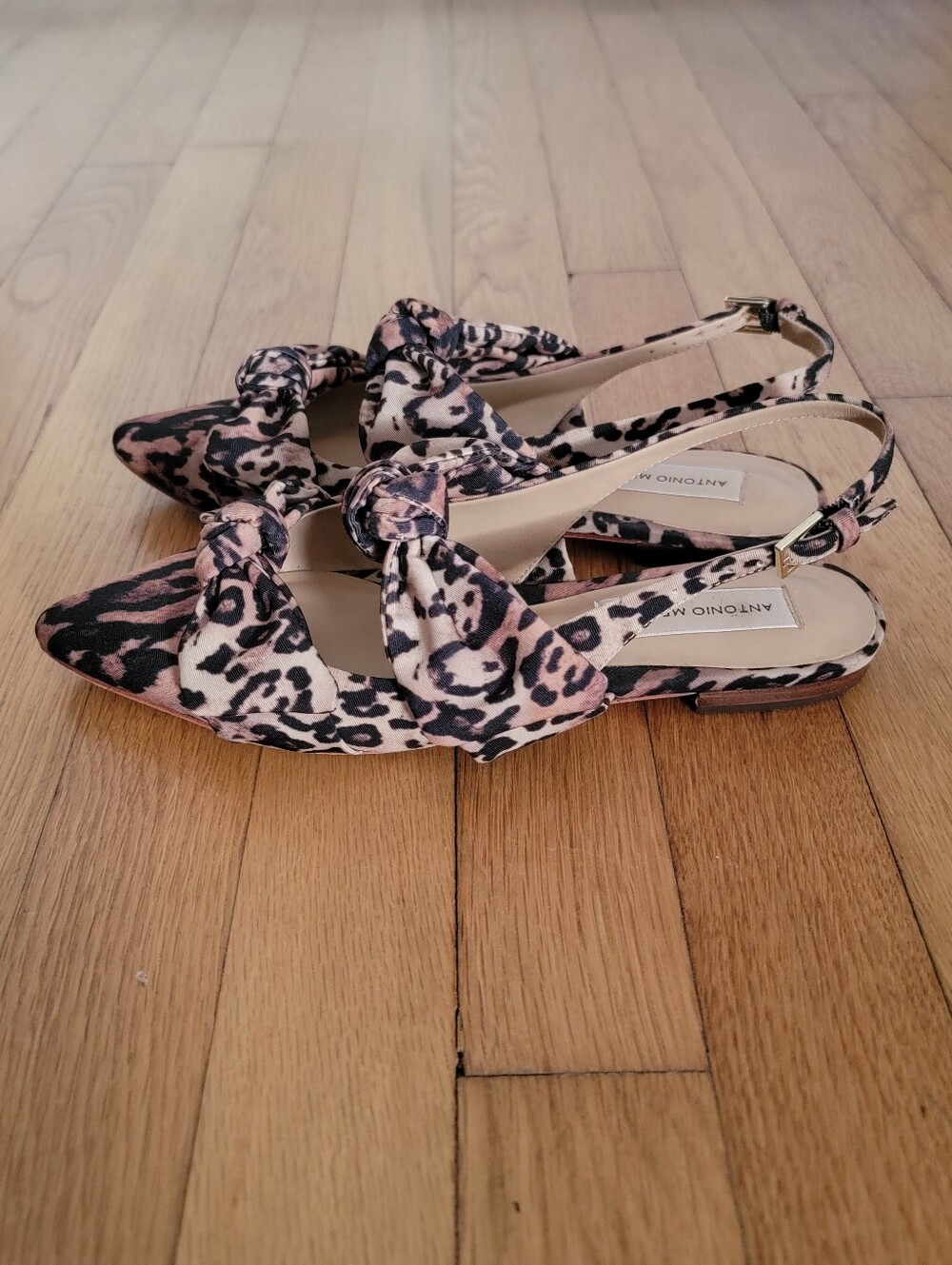 Antonio Melani animal print slingback flats